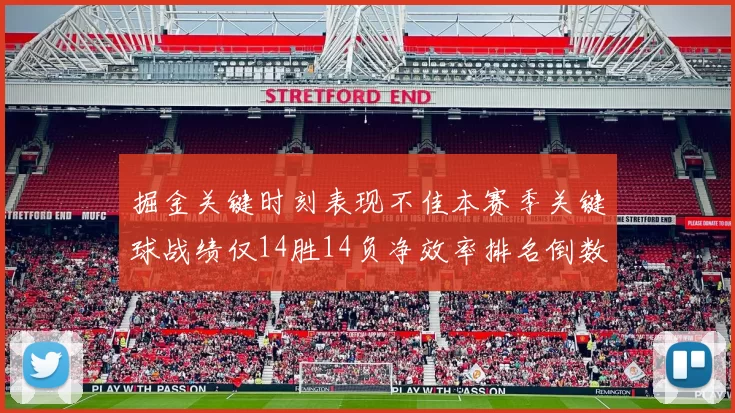 掘金关键时刻表现不佳本赛季关键球战绩仅14胜14负净效率排名倒数第六
